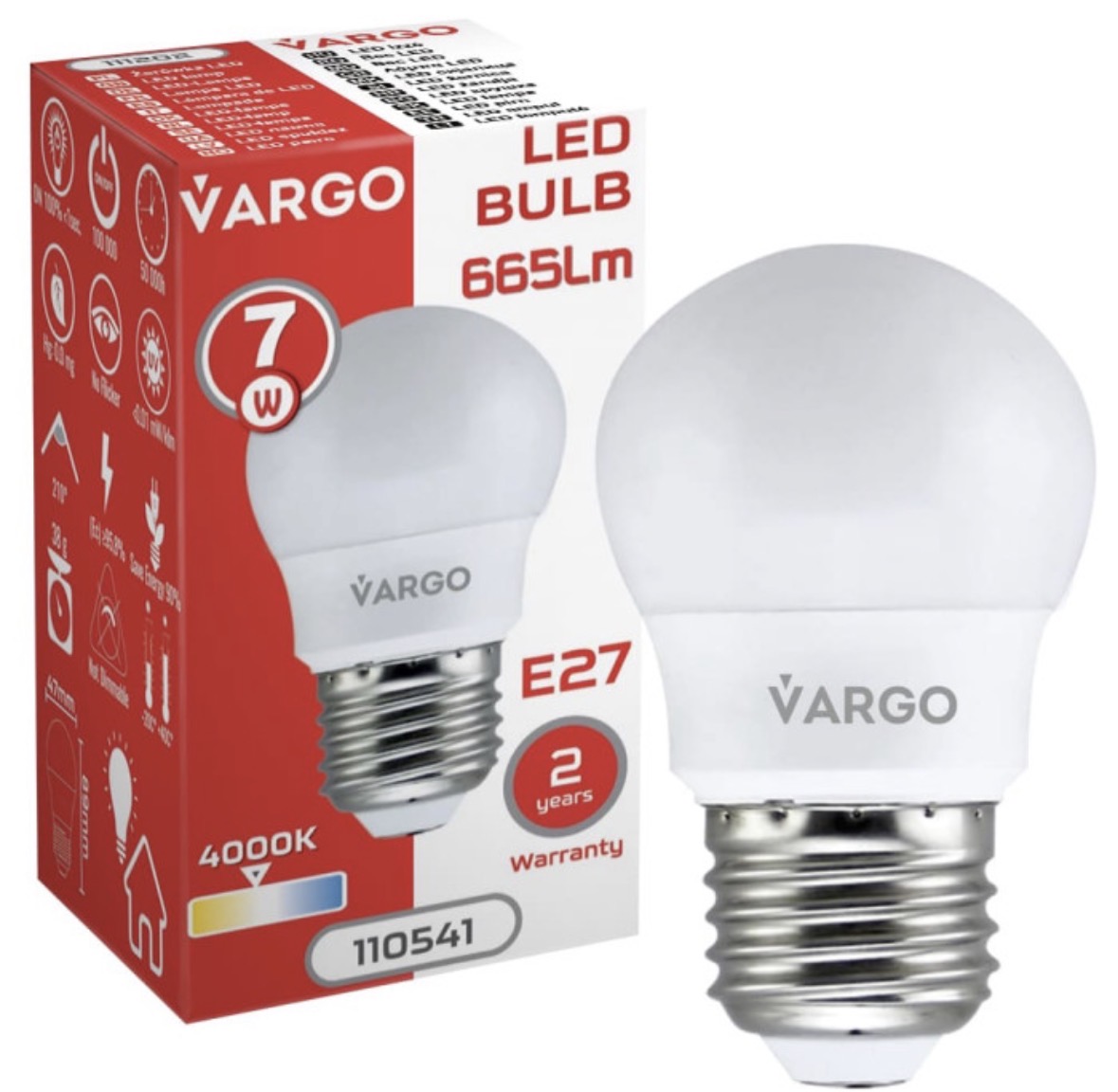 LED лампа Vargo G45 7W E27 4000K