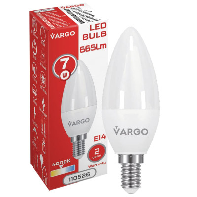 LED лампа Vargo C37 7W E14 4000K