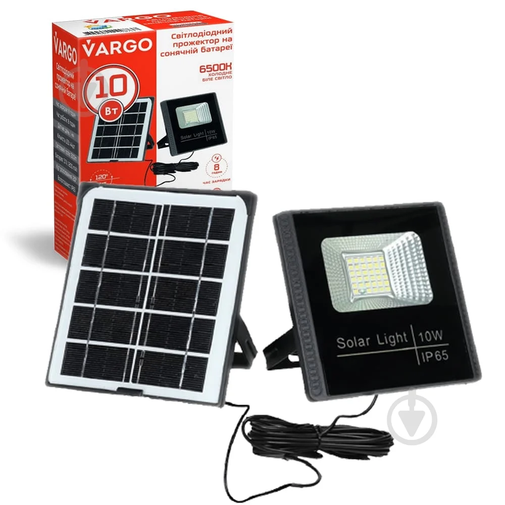 Прожектор Led Vargo на солнеч бат 10W 6000К IP65