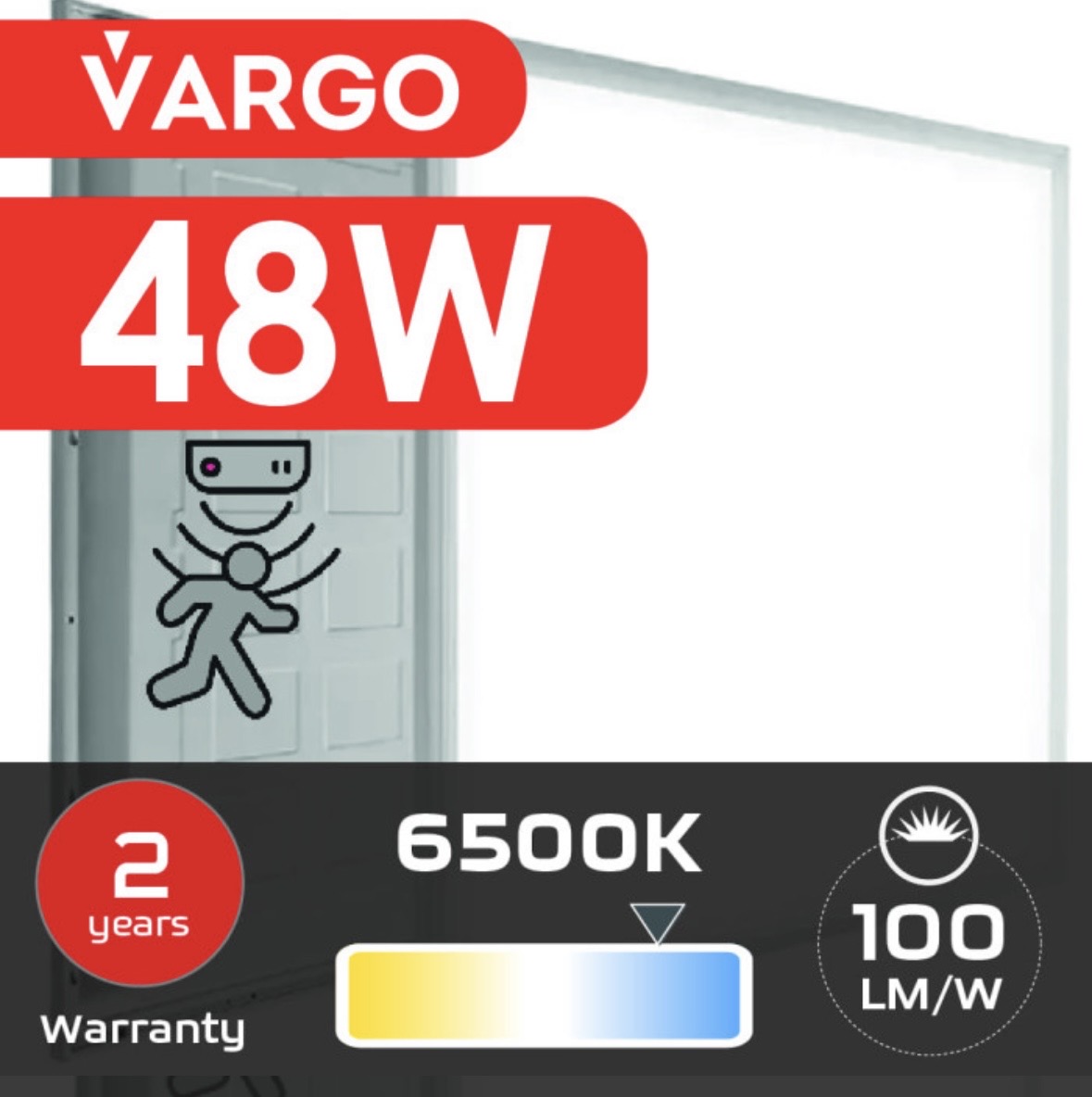 LED панель Vargo 48W датчиком движения 595*595 4800LM 6500K