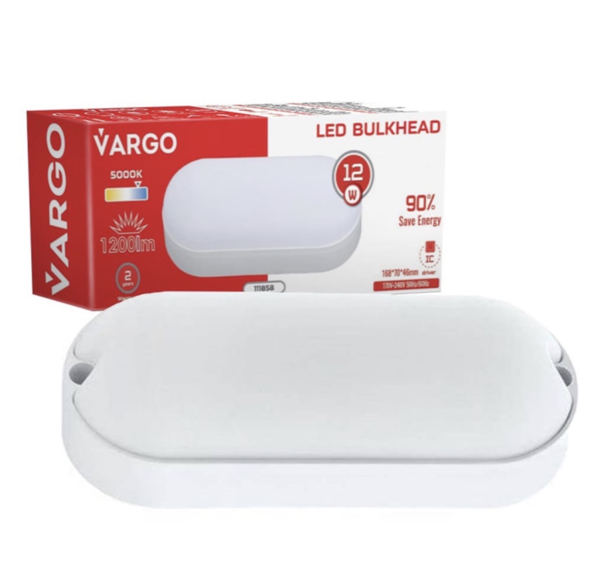 Светильник LED Vargo ЖКХ овал 12W 6500K IP54