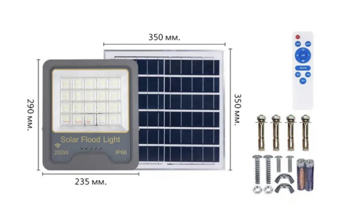 Прожектор Led Vargo отдел солнеч бат 100W 6000К IP65