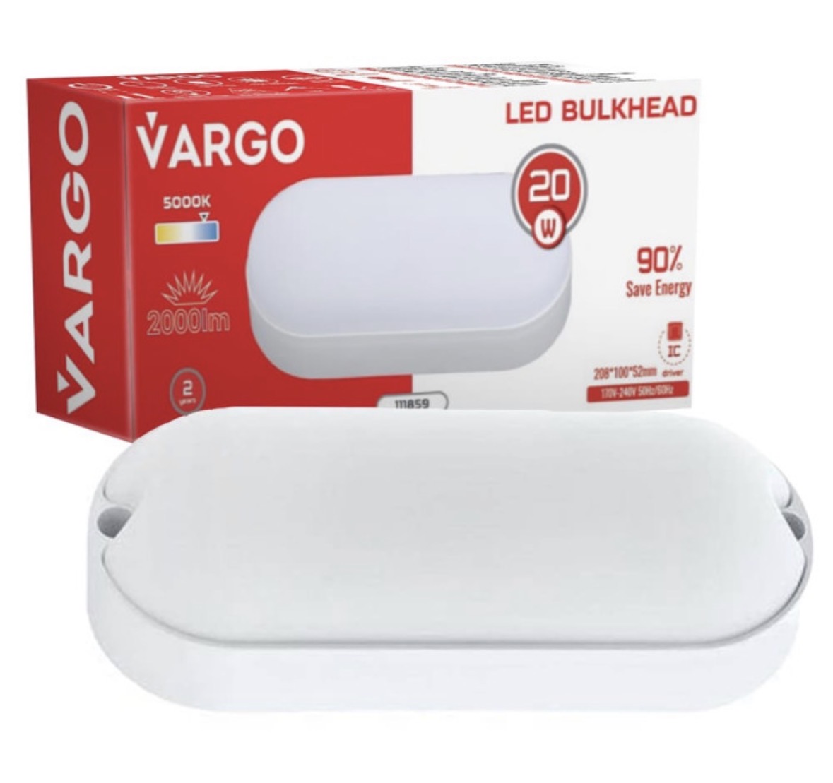 Светильник LED Vargo ЖКХ овал 20W 6500K IP54