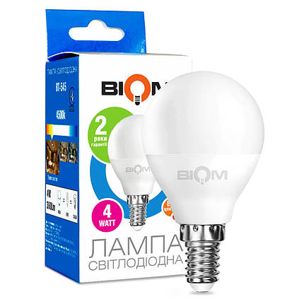 LED лампа BIOM 4W E14 4500K шарик