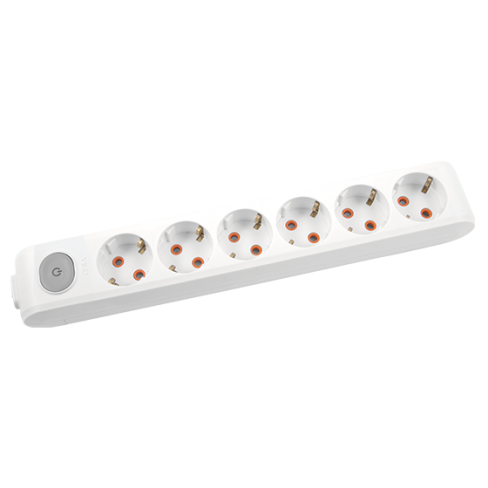 Колодка 6 гнезда с з/к+ кнопка ViKo Multi- let