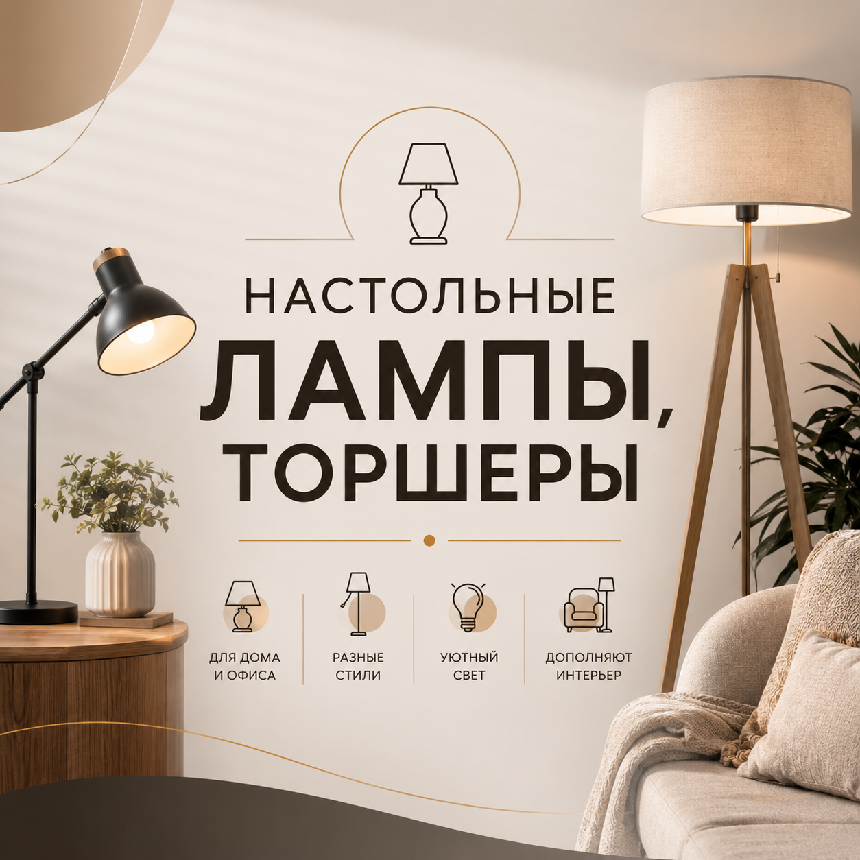 Настольные светильники,торшеры