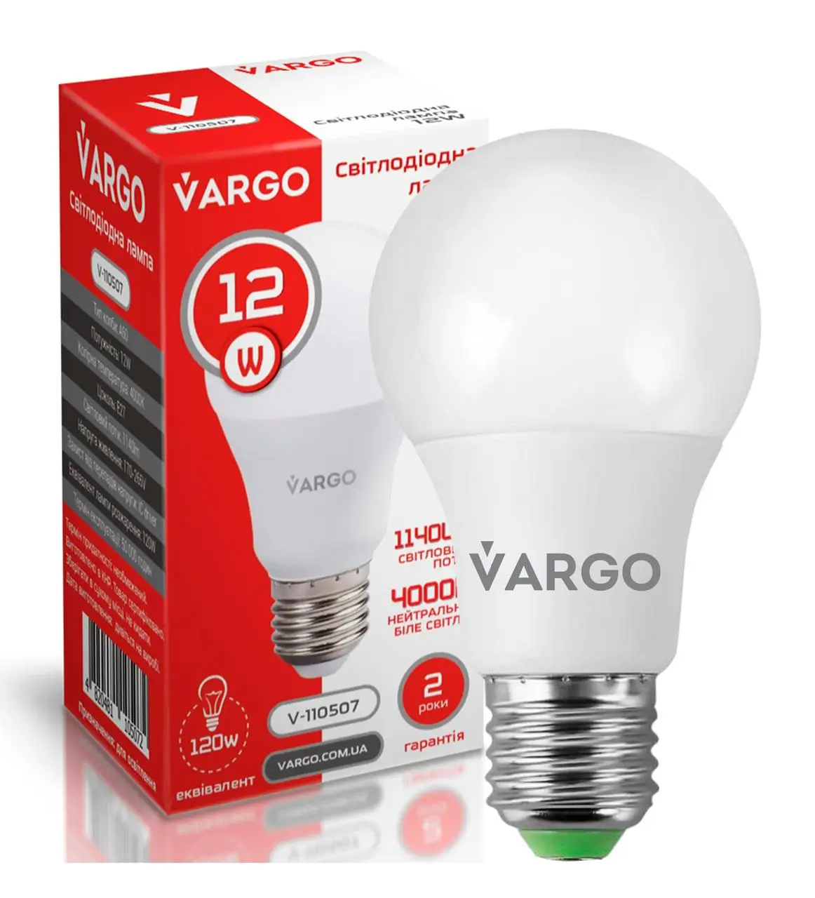 LED лампа Vargo A60 12W E27 4000K