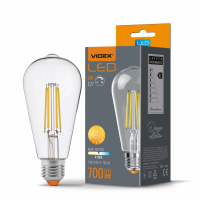 Лампа диод. Videx Filament ST64FAD 6W E27 4100К диммер