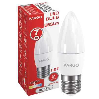 LED лампа Vargo C37 7W E27 4000K