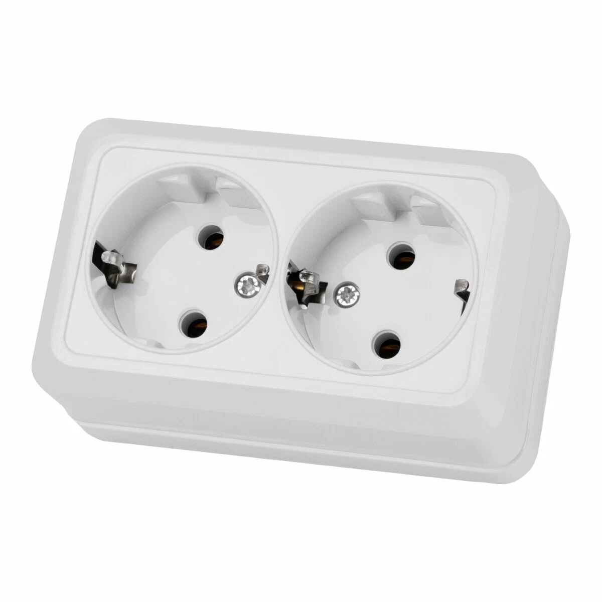 Розетка двойная 2П+3 открытой установки IP54 16A с з/к