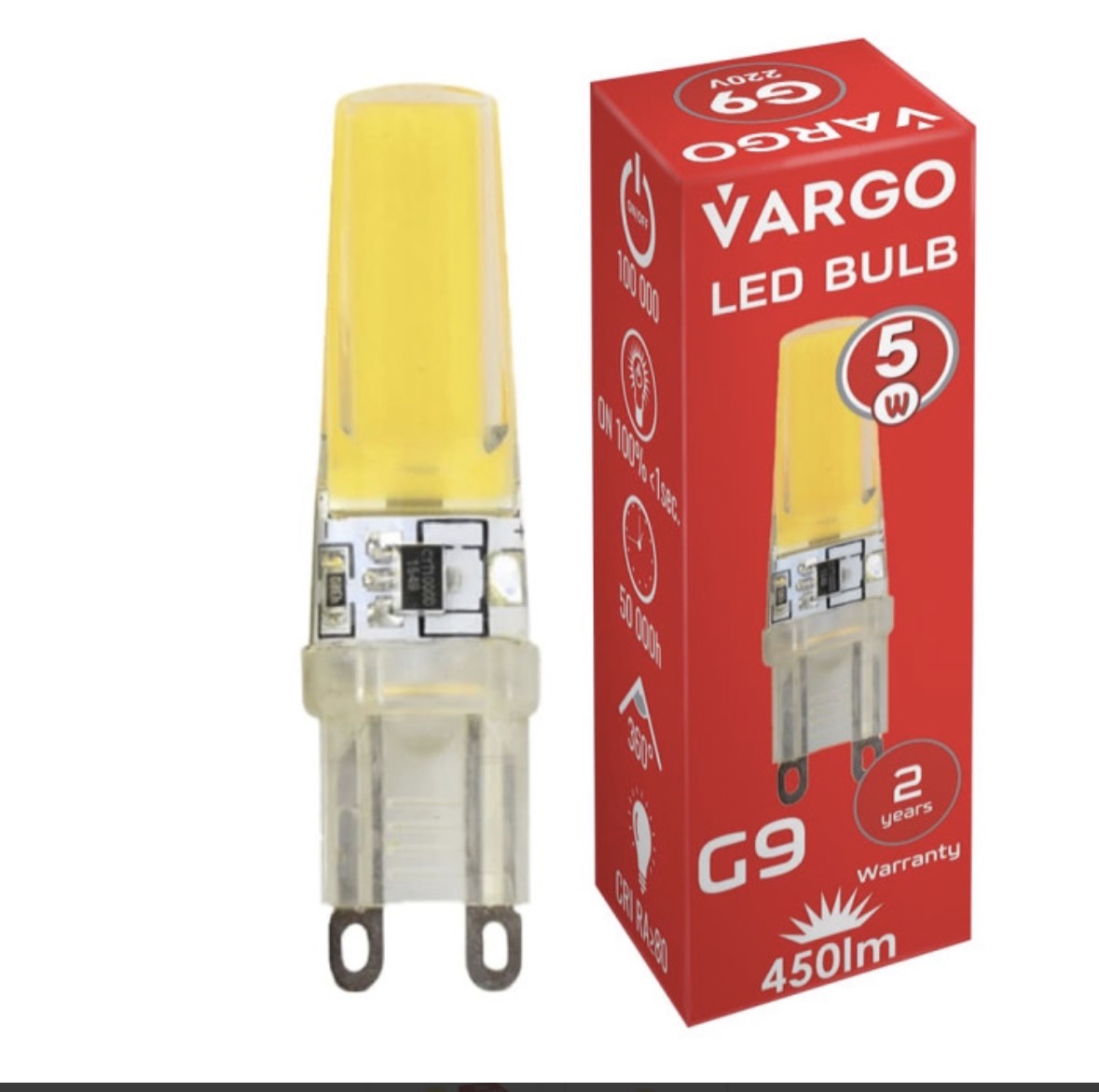 LED лампа Vargo G9 COB 5W 220V 4000K