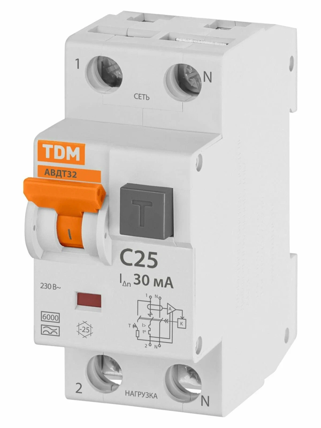 АВДТ 32 2Р 25А 30мА TDM
