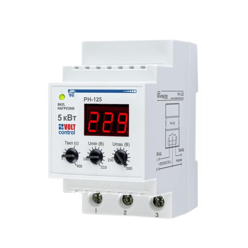 Реле напряжения PH-125 Volt Control 25A