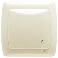 Розетка 1 c з/к с з/ш с крышкой Кармен крем
