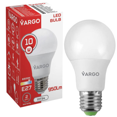 LED лампа Vargo A60 10W E27 6500K