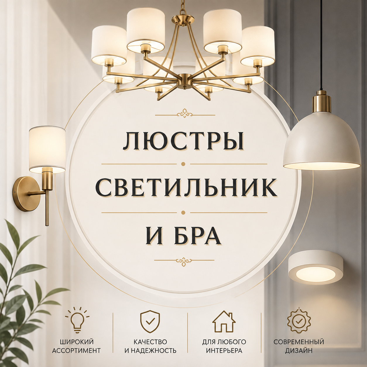 Люстры, светильники, бра