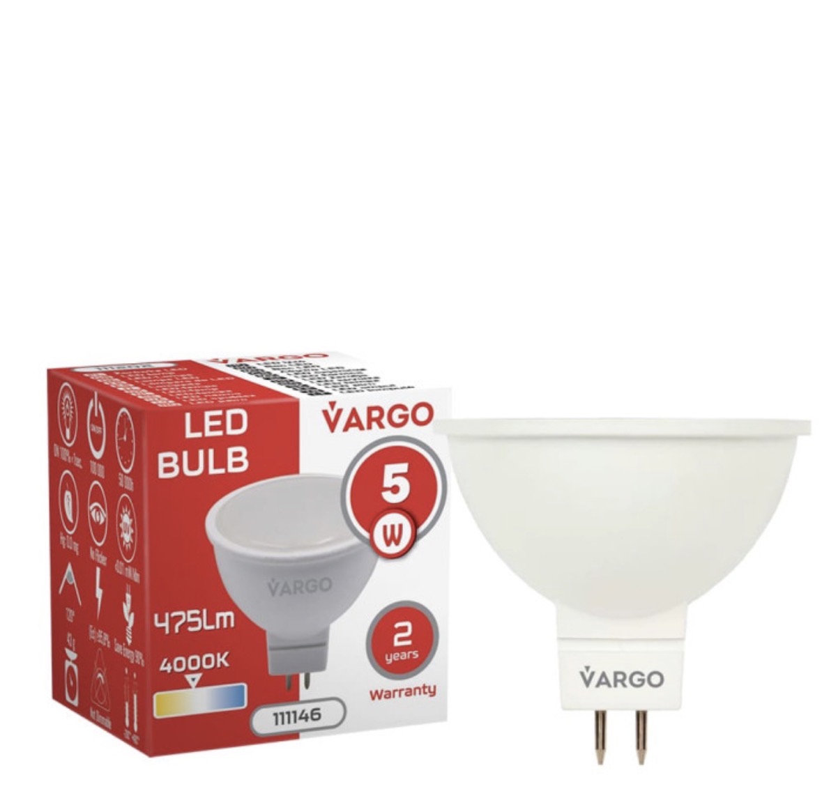 LED лампа Vargo MR16 5W 4000K