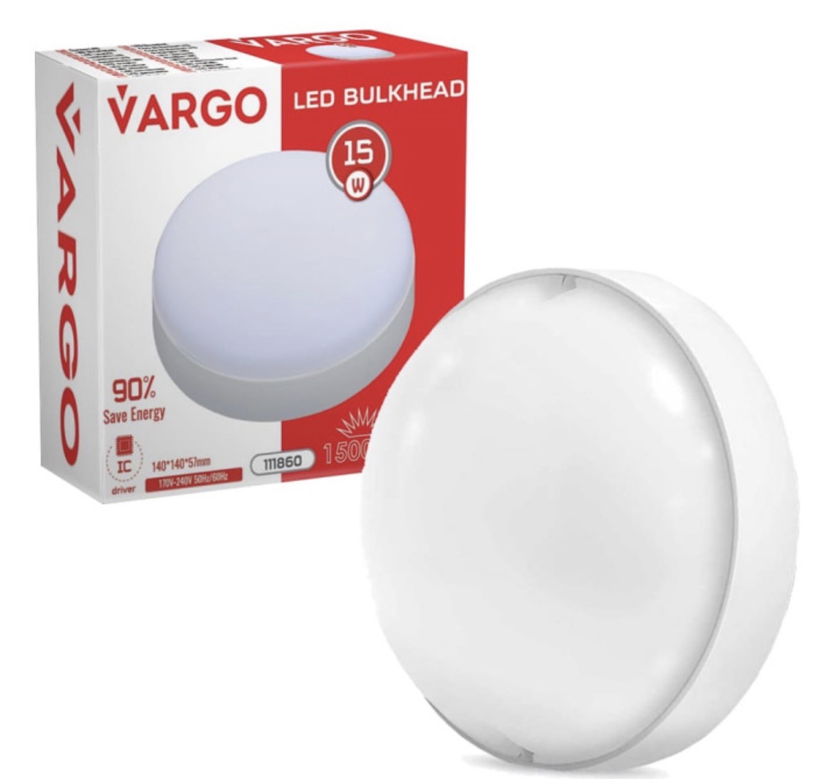 Светильник LED Vargo ЖКХ круг 15W 6500K IP54