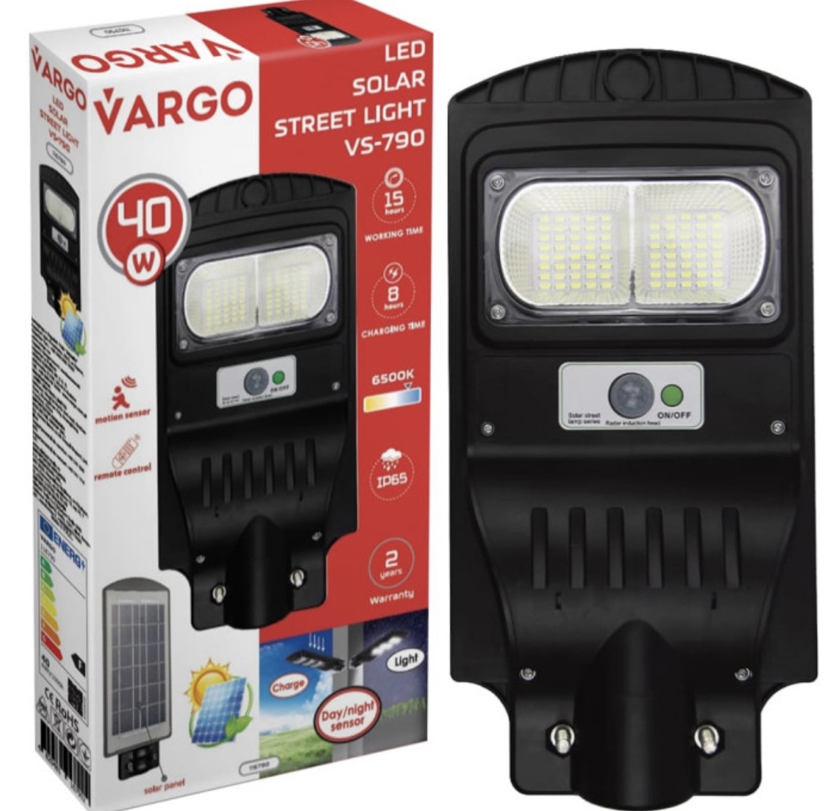 Прожектор Led Vargo на солнеч бат 40W 6000К IP65