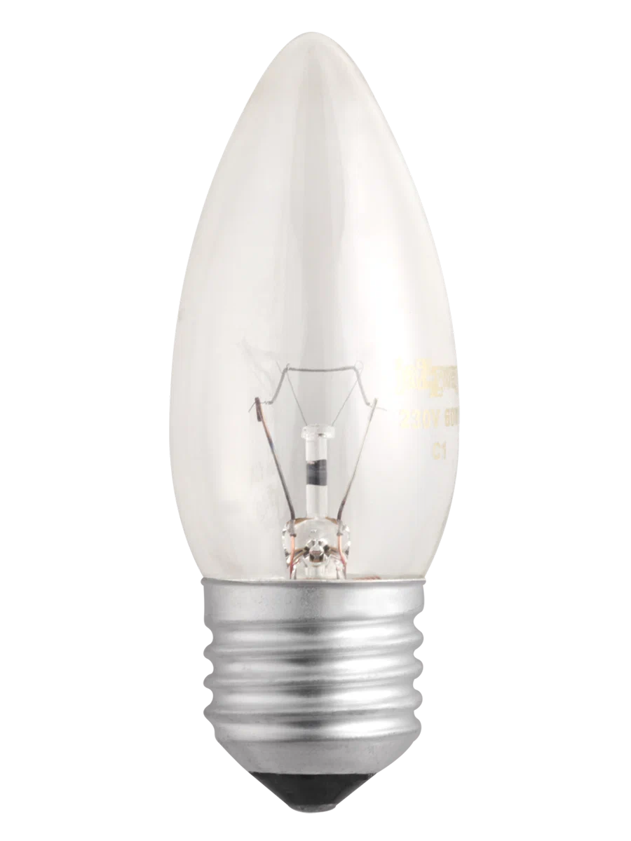 Лампа накаливания "Свеча прозрачная E27 60W TDM