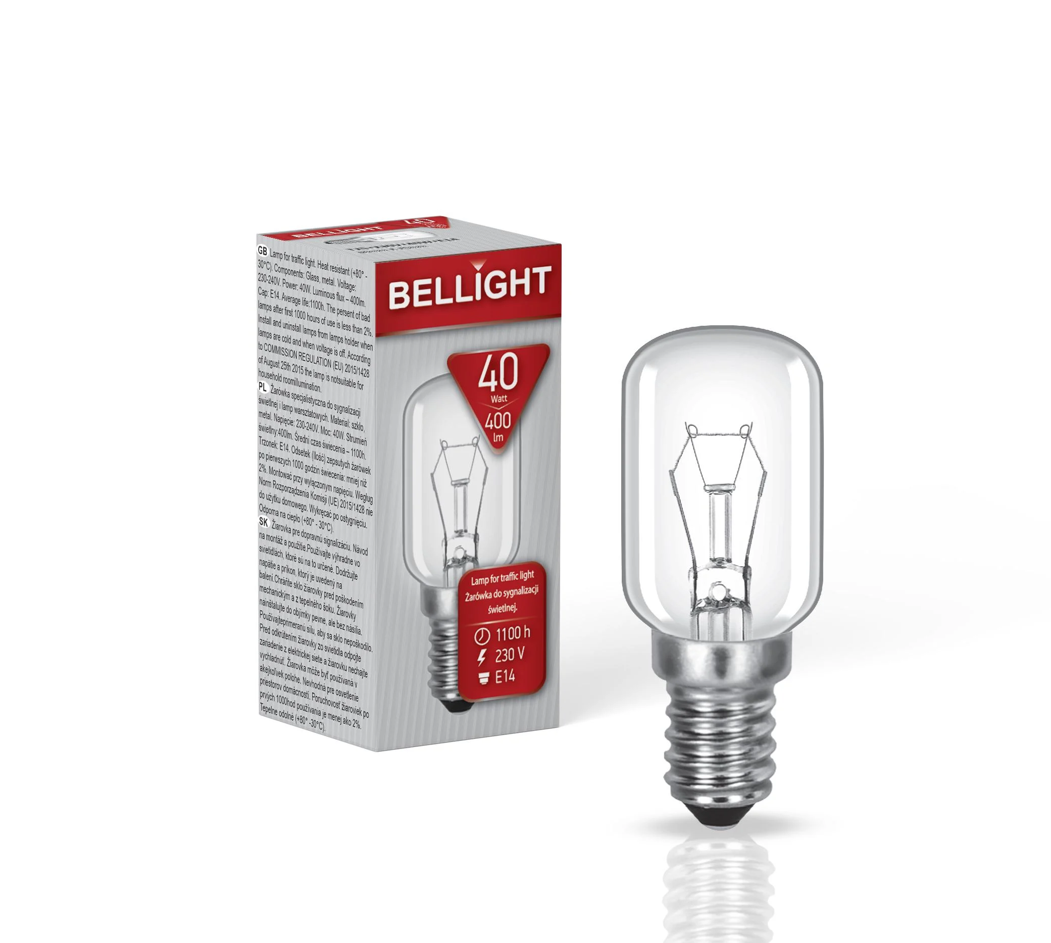 Лампа накаливания 40W E14 230-240V T25 вытяжка BELLIGHT