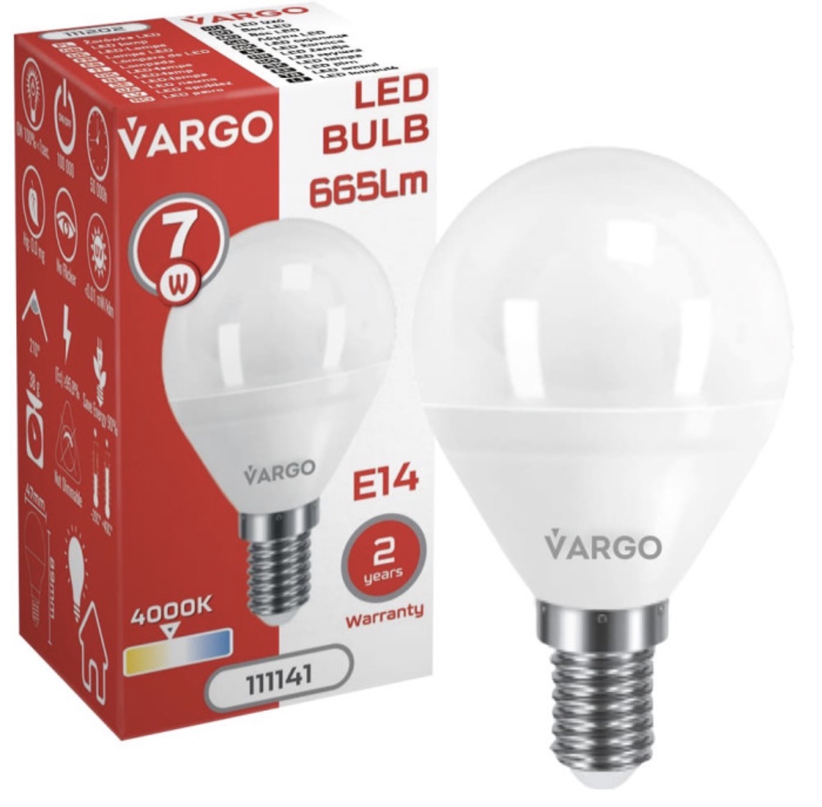 LED лампа Vargo G45 7W E14 4000K