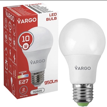 LED лампа Vargo A60 10W E27 4000K